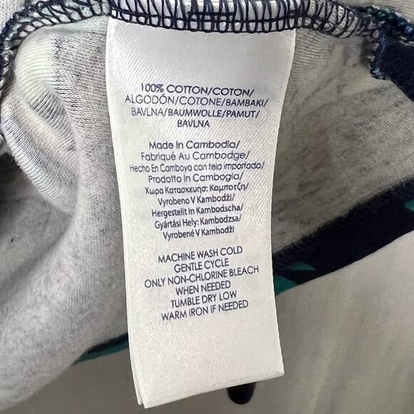 CHAPS / blue teal aztec printed half zip pullover / M - Picture 5 of 6